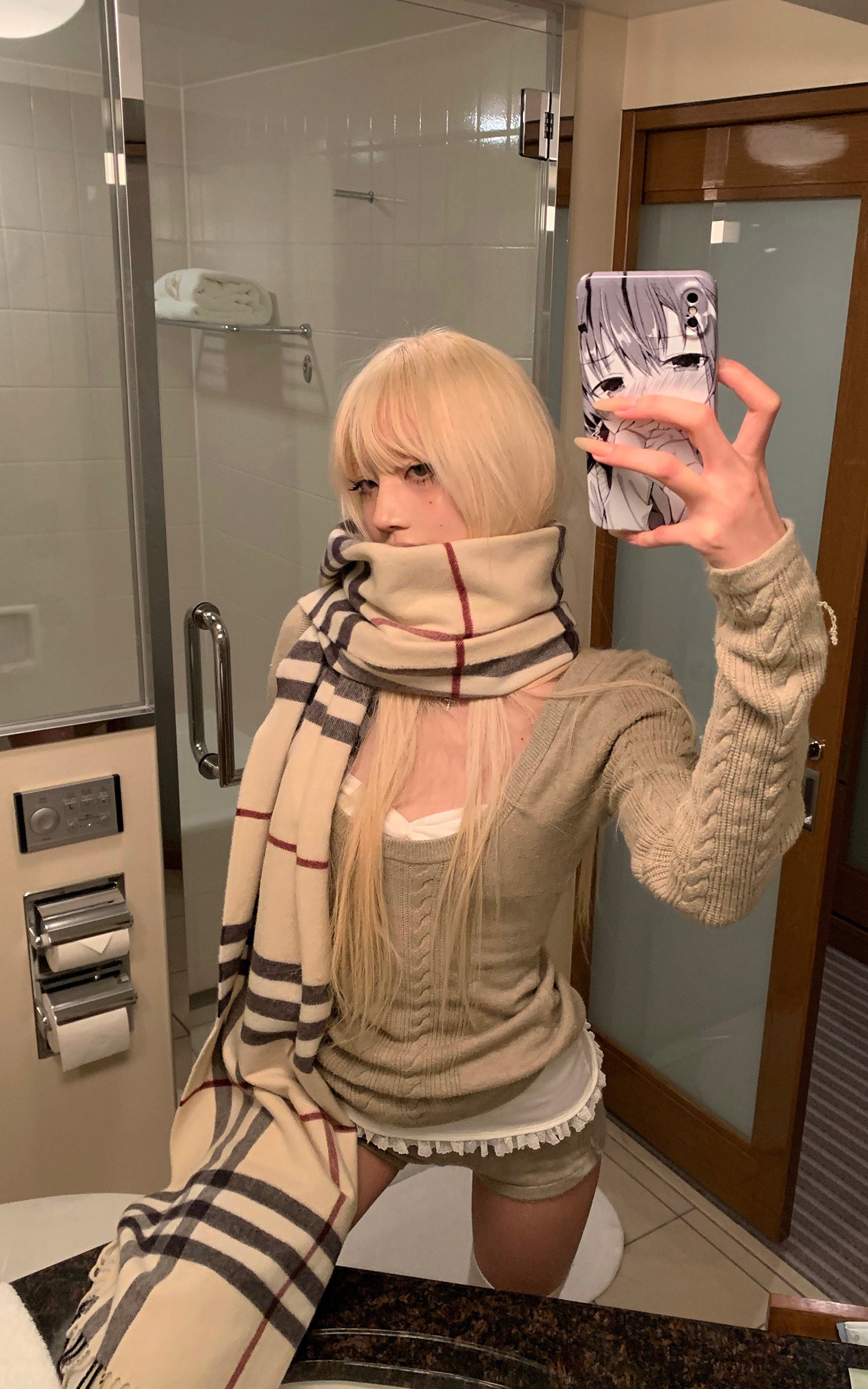 Rase le sol Minimalist Knit Three Piece Set Slim Sweater Shorts and Cami