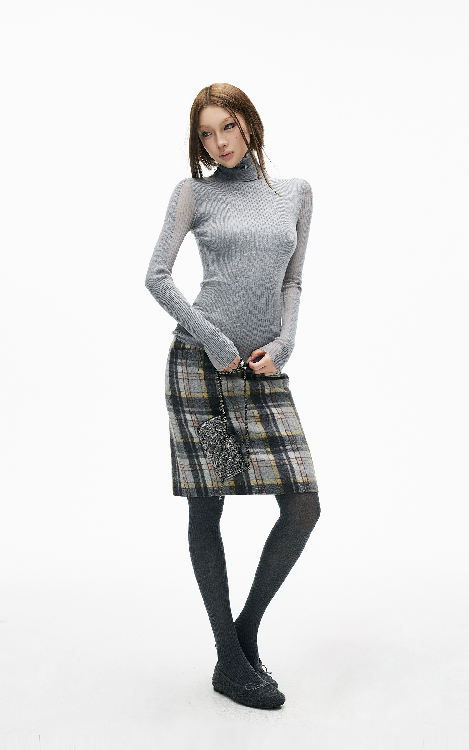 IAMXIAA Haut de base côtelé à col roulé