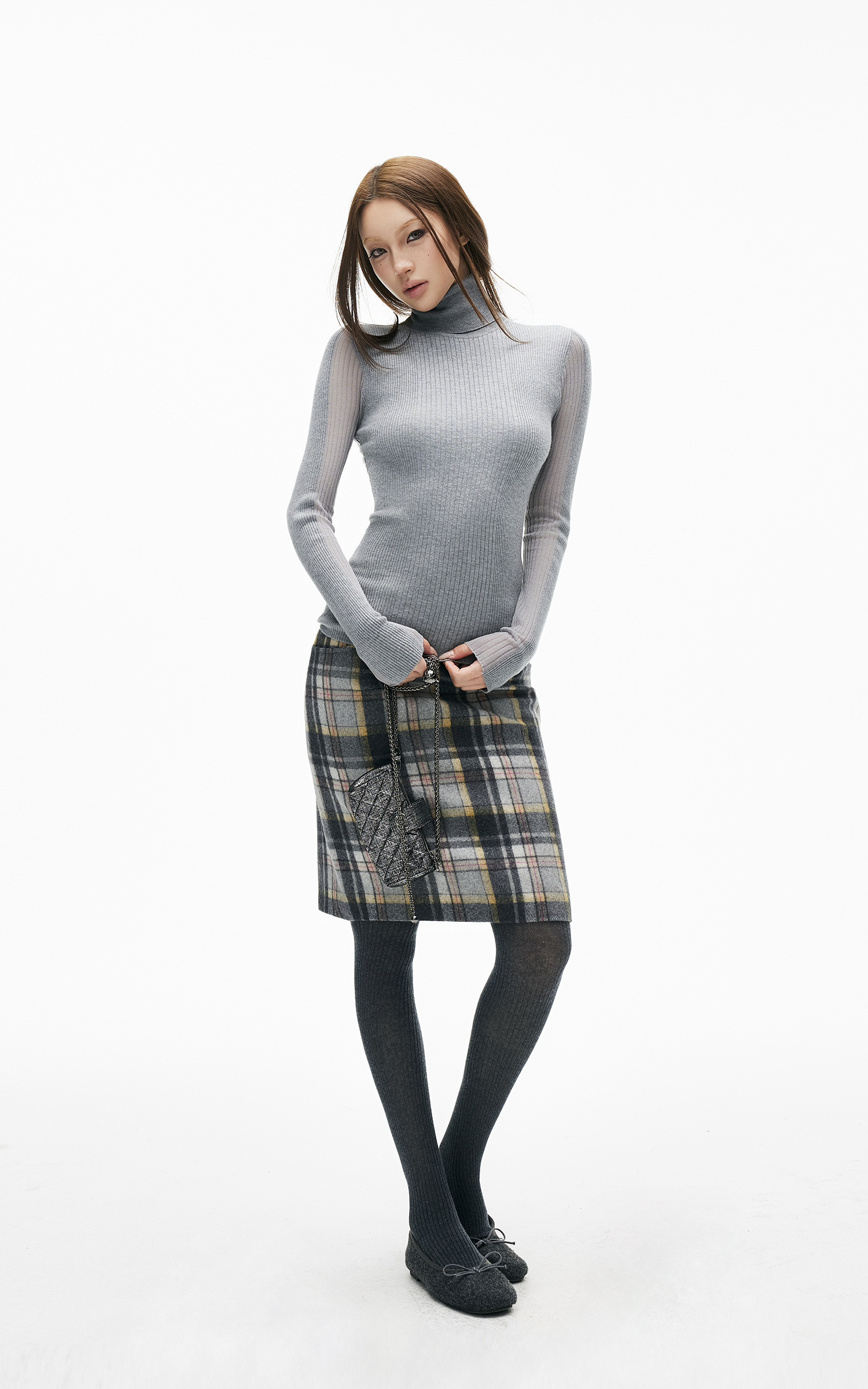 IAMXIAA Haut de base côtelé à col roulé