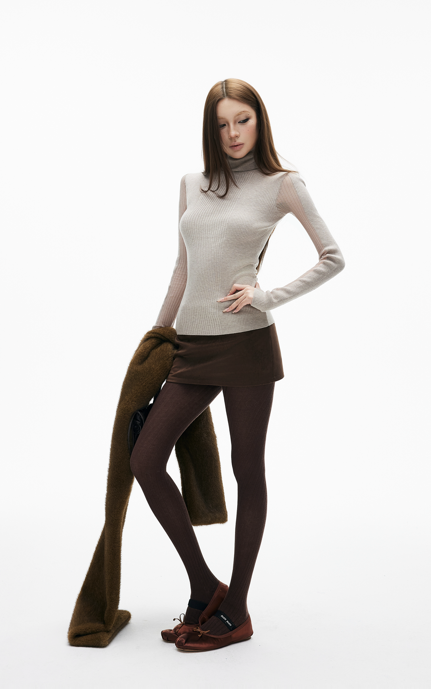 IAMXIAA Faux Suede Mini Bodycon Skirt