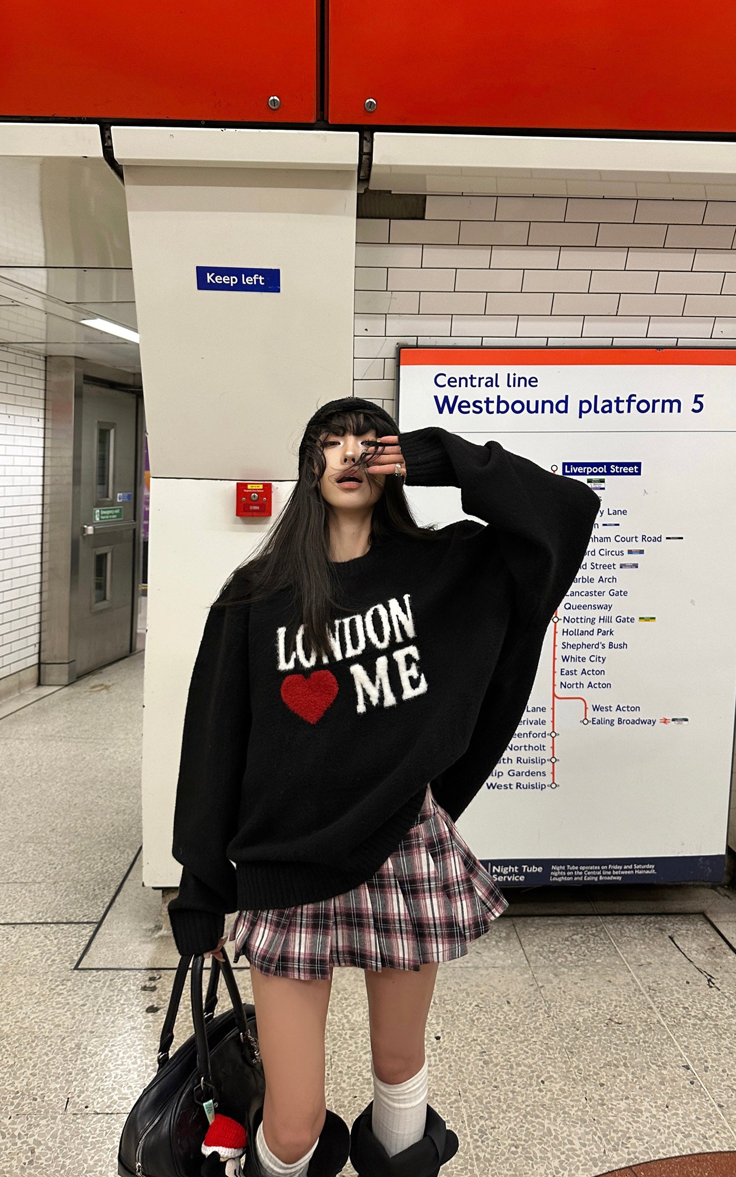 WARDEN EDGE 체크 플리츠 미니 스커트