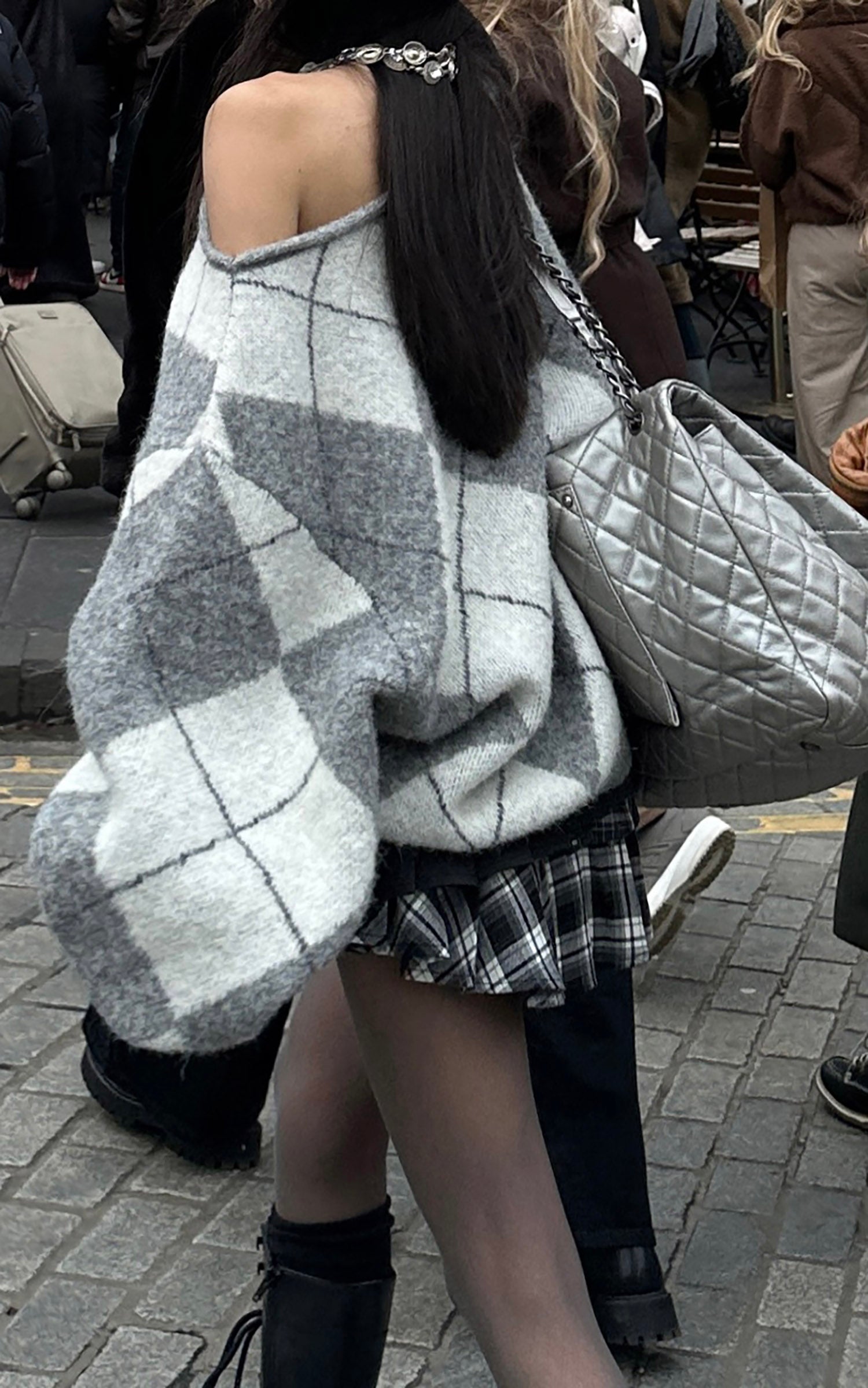 WARDEN EDGE 레이어드 플리츠 미니 스커트