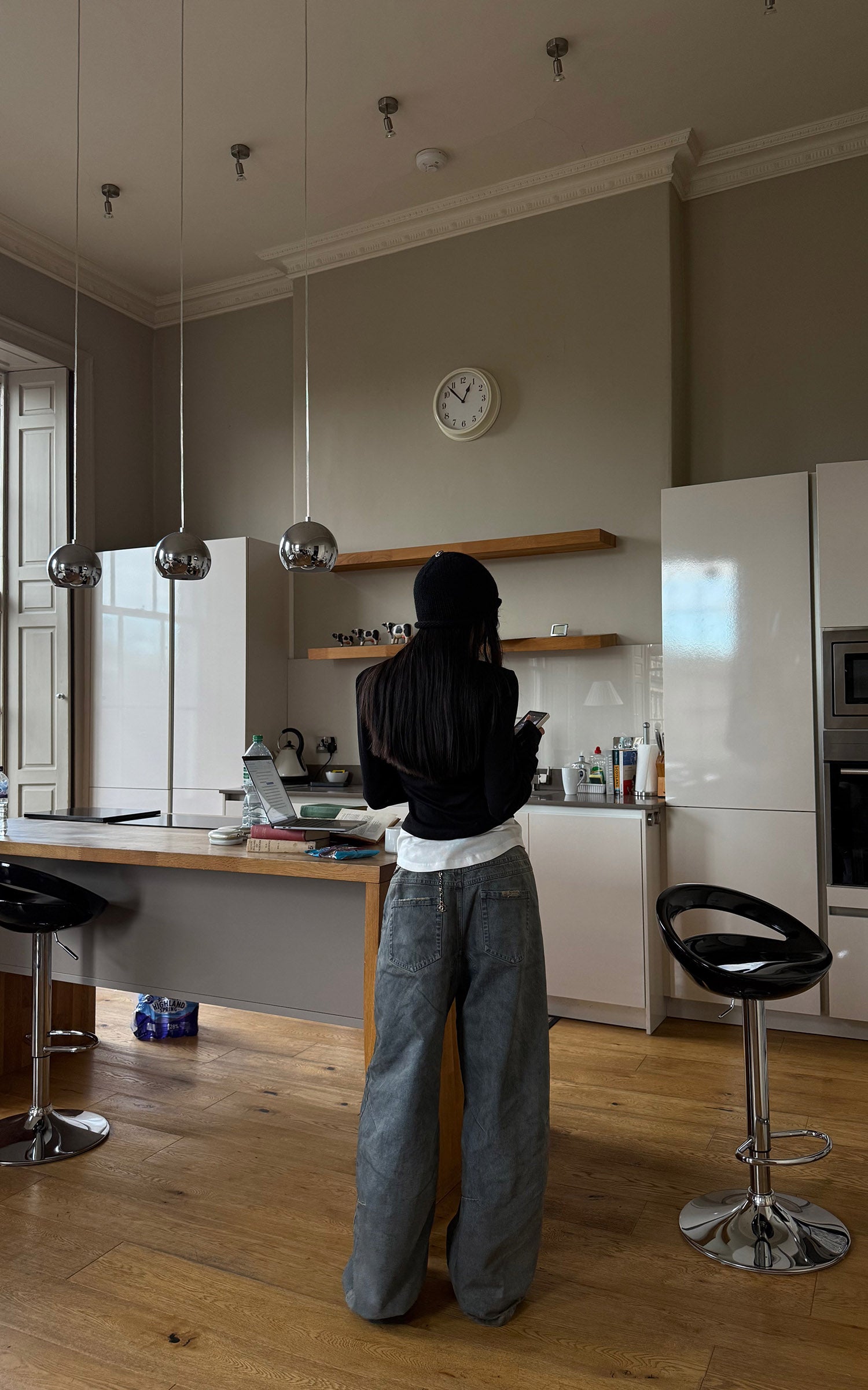 WARDEN EDGE Sculpted Wide Leg Denim Pants