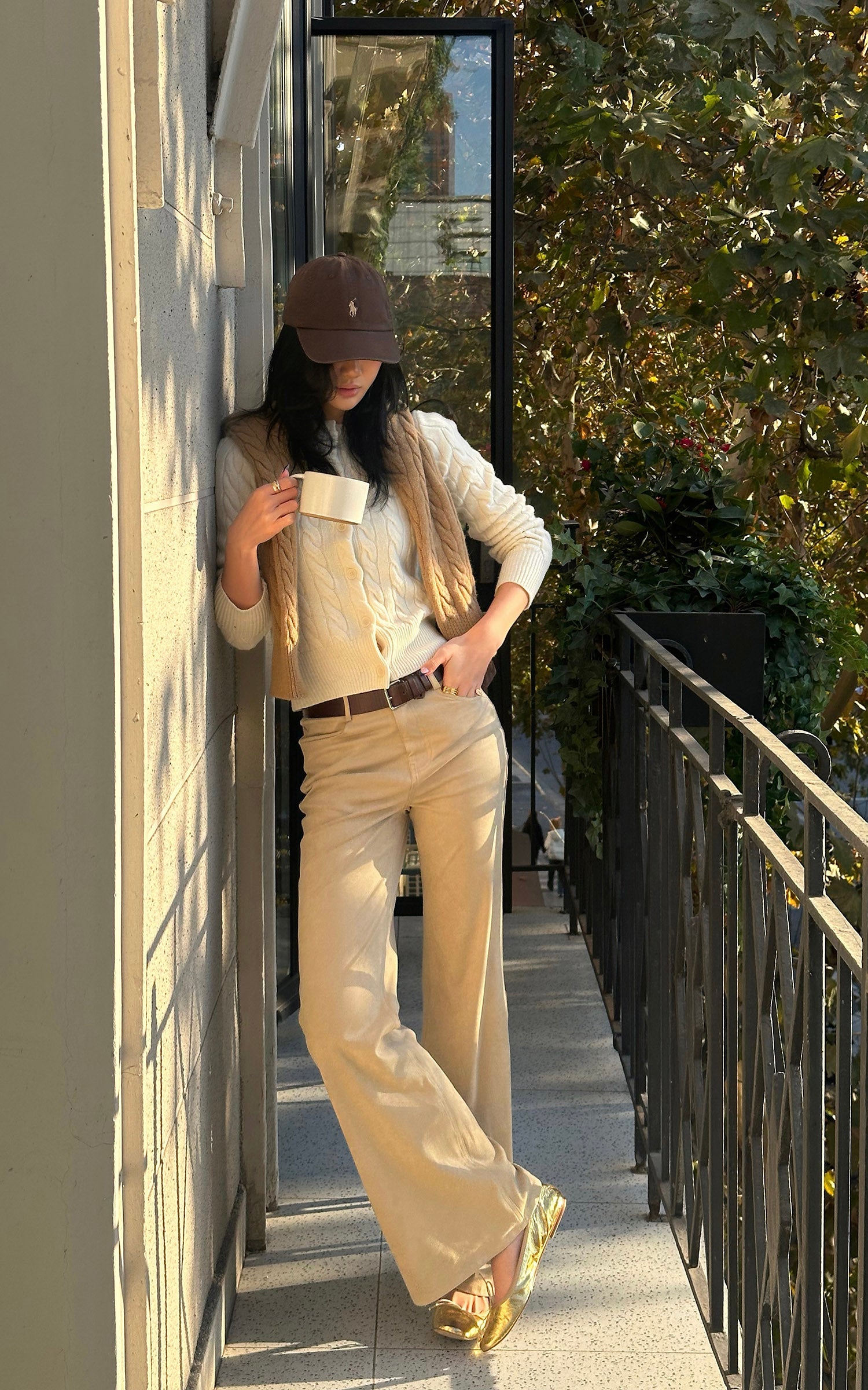 ROVENTE Cable Knit Button Cardigan