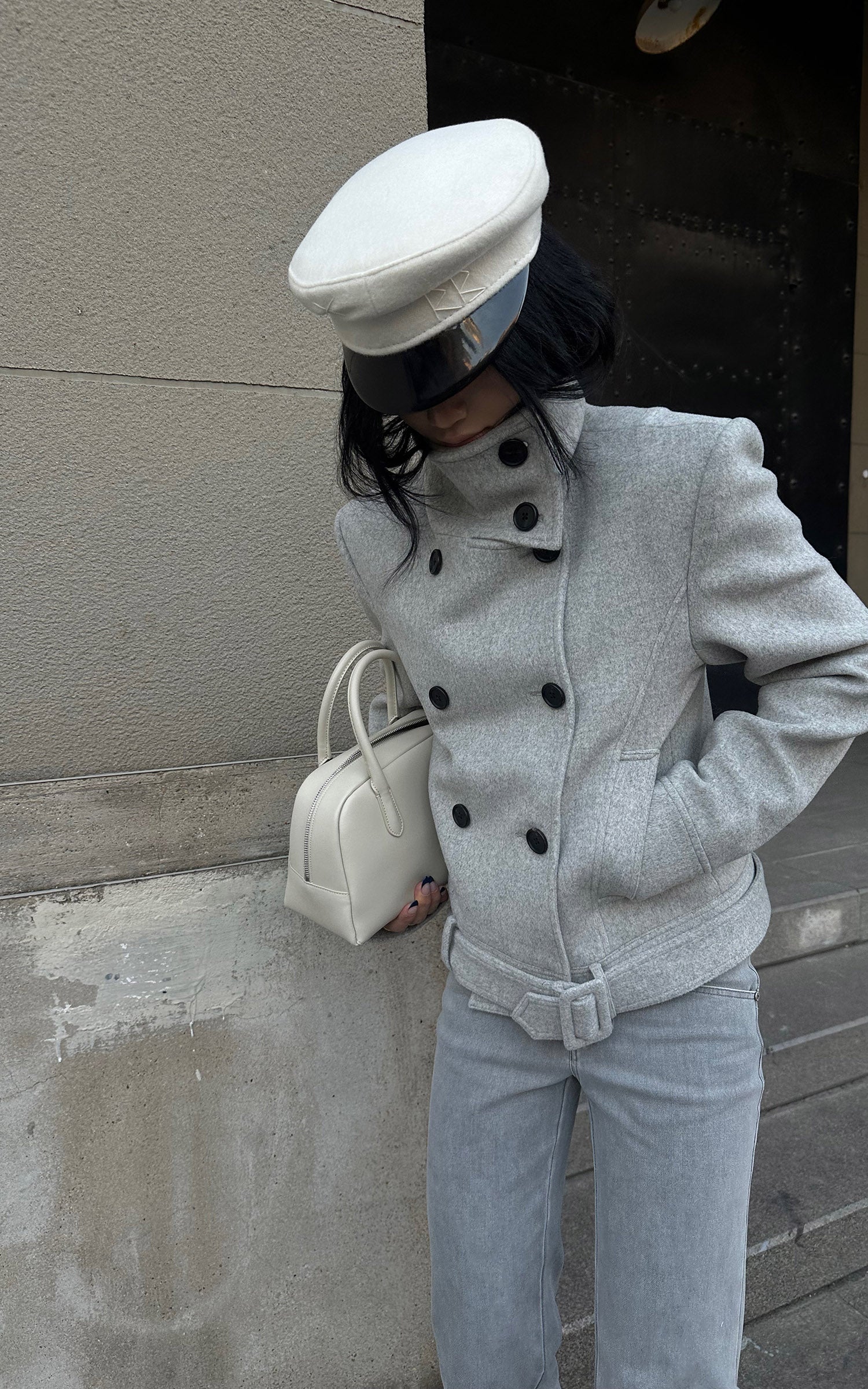 ROVENTE Structured High-Neck Wool Jacket