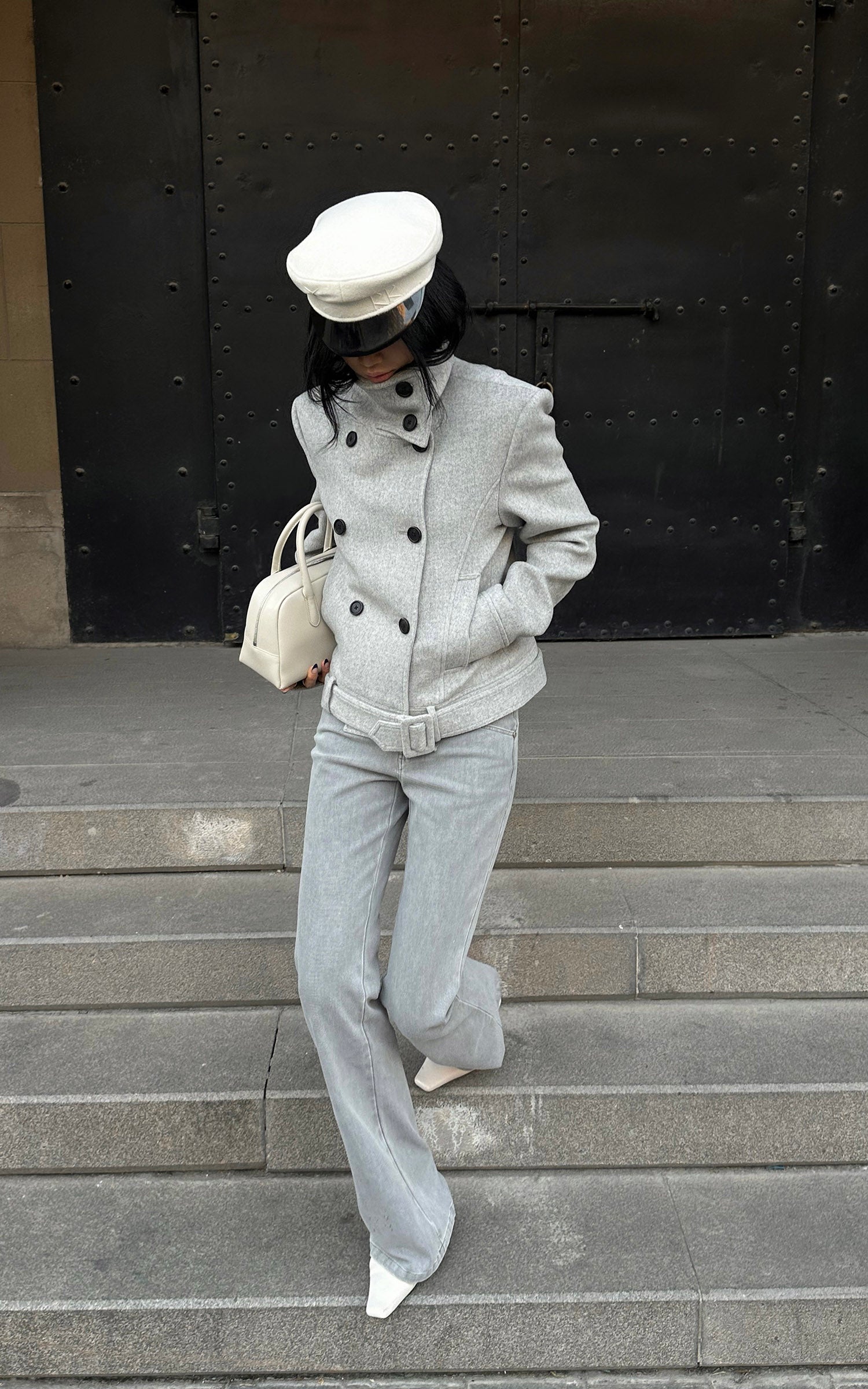 ROVENTE Structured High-Neck Wool Jacket