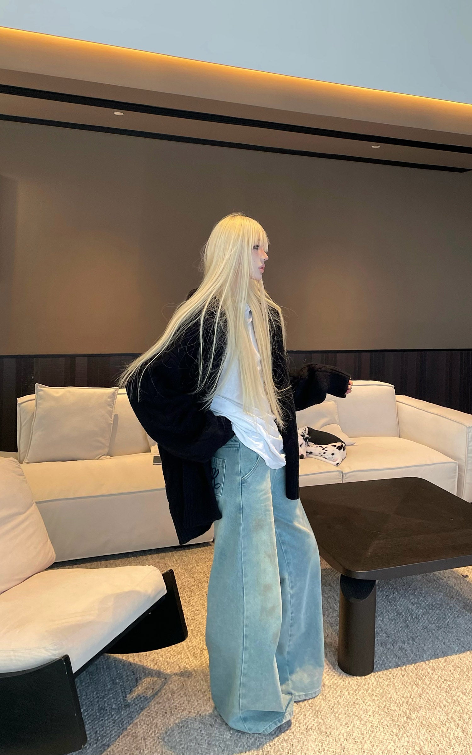 Rase le sol Oversized Cable Knit Hoodie Cardigan