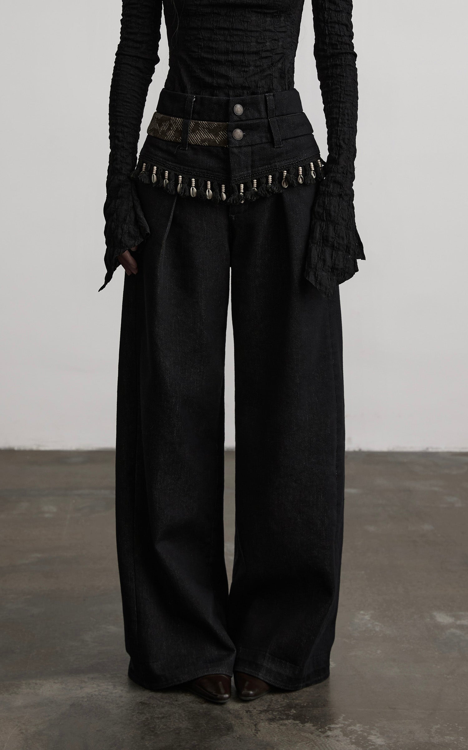 DOINDULGE Shell-Trimmed Wide-Leg Trousers