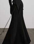 DOINDULGE Asymmetrical Pleated Long Skirt