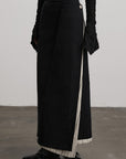DOINDULGE Asymmetric Paneled Stripe Deconstructed Maxi Skirt