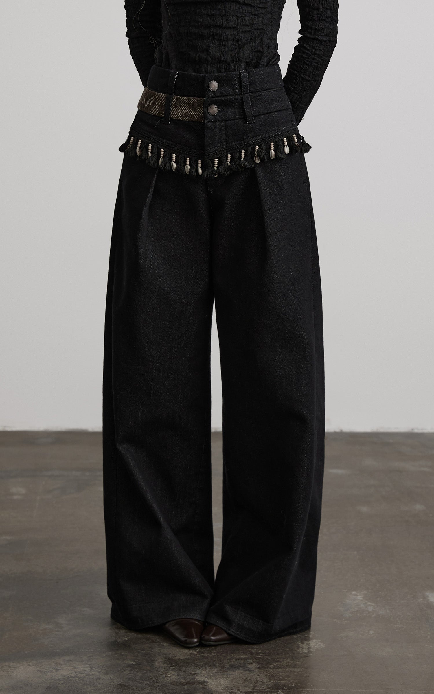 DOINDULGE Shell-Trimmed Wide-Leg Trousers