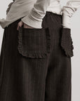 DOINDULGE Layered Pinstripe Wide-Leg Trousers