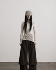 DOINDULGE Layered Pinstripe Wide-Leg Trousers
