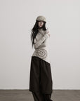 DOINDULGE Layered Pinstripe Wide-Leg Trousers