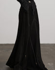 DOINDULGE Asymmetrical Pleated Long Skirt