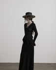 DOINDULGE Textured Ruched Deconstructed Long Sleeve T-Shirt