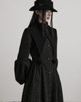 DOINDULGE Deconstructed High-Neck Balloon Sleeve Long Coat
