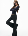 IAMXIAA Fitted Foldover Flared Pants