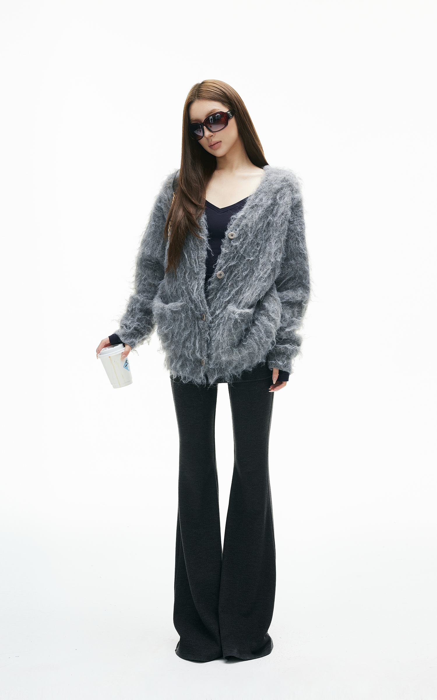 IAMXIAA Fitted Foldover Flared Pants