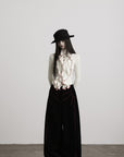 DOINDULGE Contrast-Stitch Wide-Leg Trousers