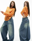 IAMXIAA Vintage Wide-Leg Denim Jeans