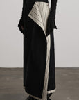 DOINDULGE Asymmetric Paneled Stripe Deconstructed Maxi Skirt
