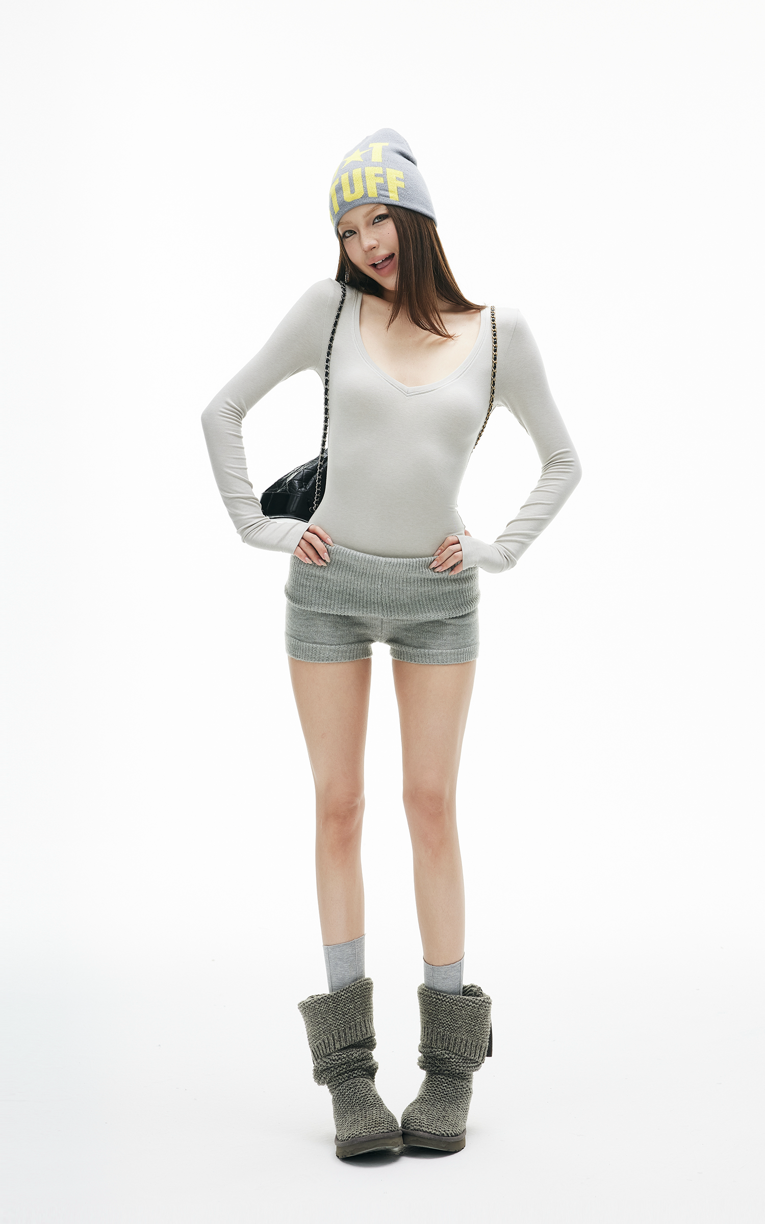 IAMXIAA Ribbed Knit Low-Rise Shorts