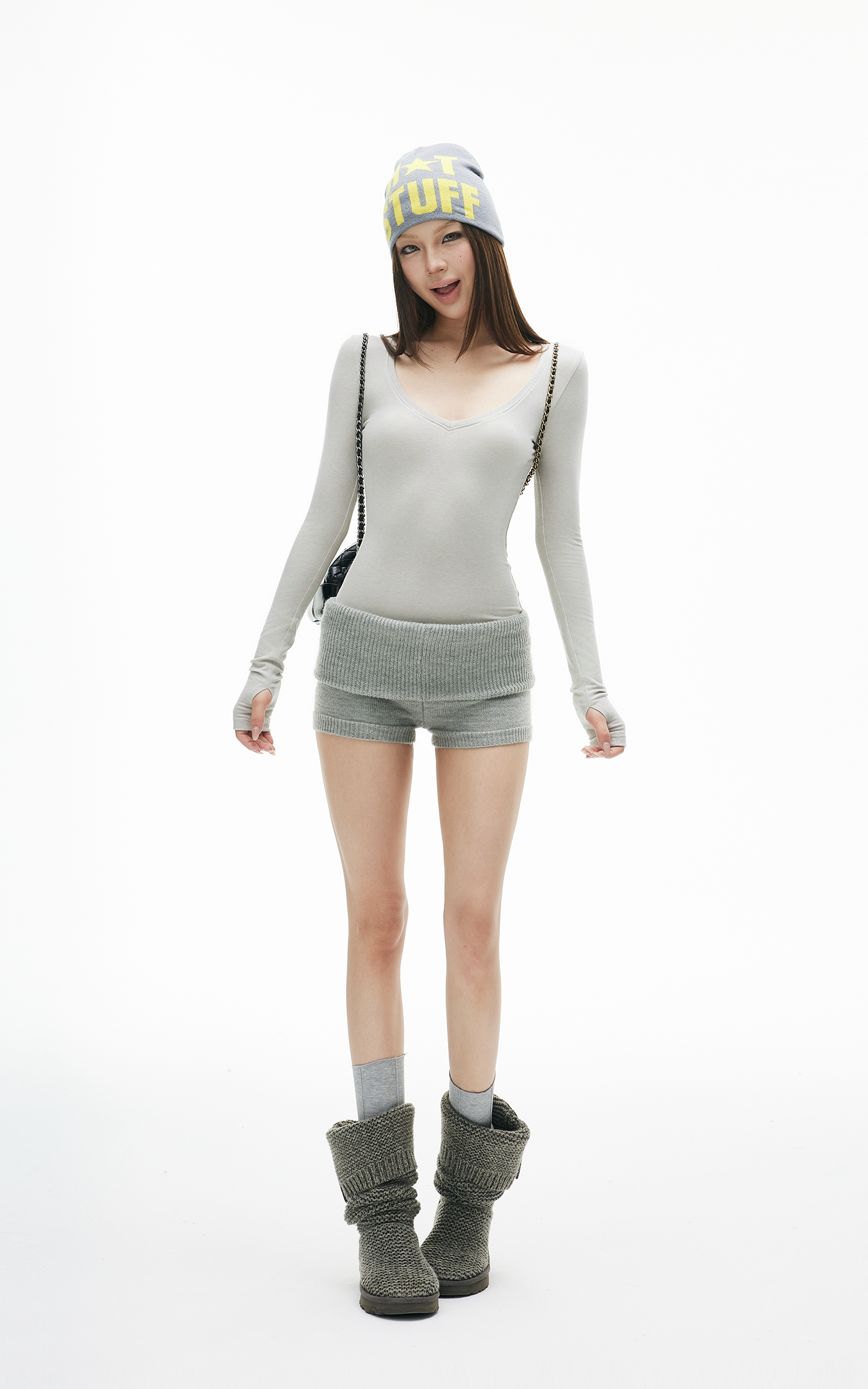 IAMXIAA Ribbed Knit Low-Rise Shorts