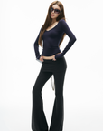 IAMXIAA Fitted Foldover Flared Pants