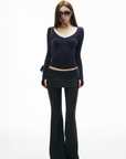 IAMXIAA Fitted Foldover Flared Pants