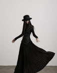 DOINDULGE Deconstructed High-Neck Pleated Dress