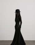 DOINDULGE Deconstructed High-Neck Pleated Dress
