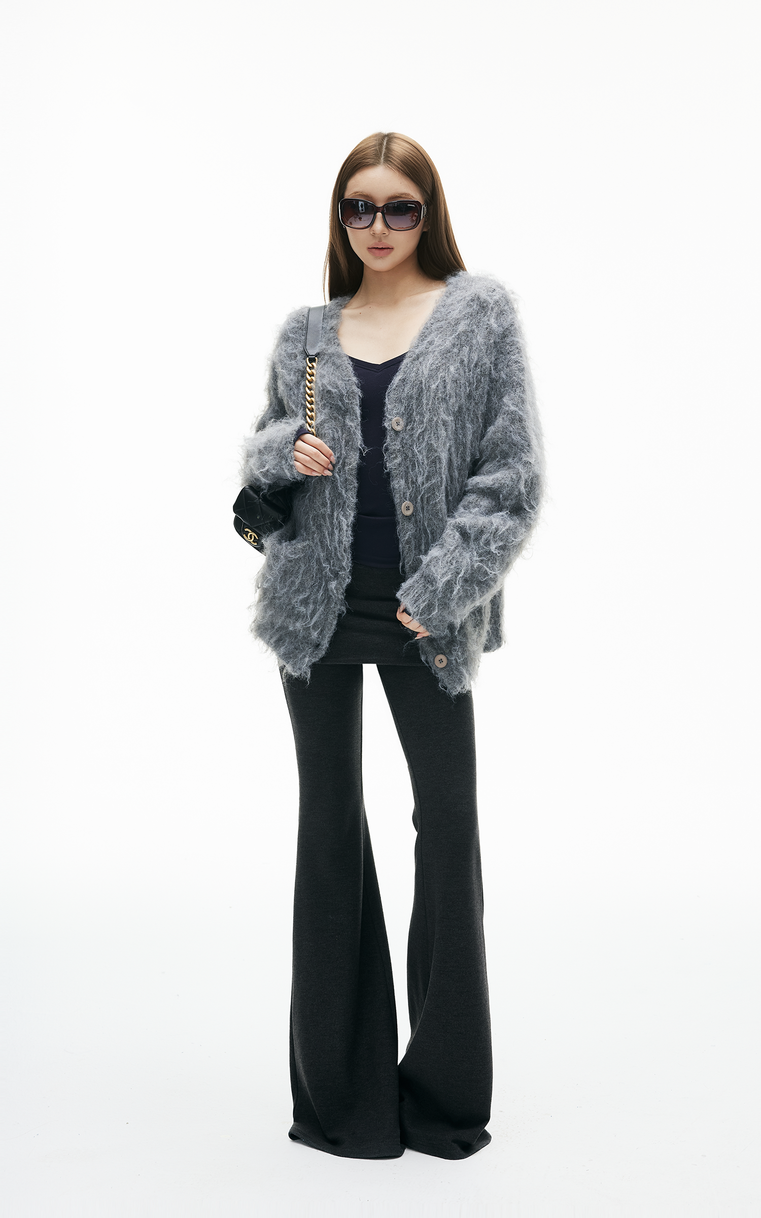 IAMXIAA Fitted Foldover Flared Pants