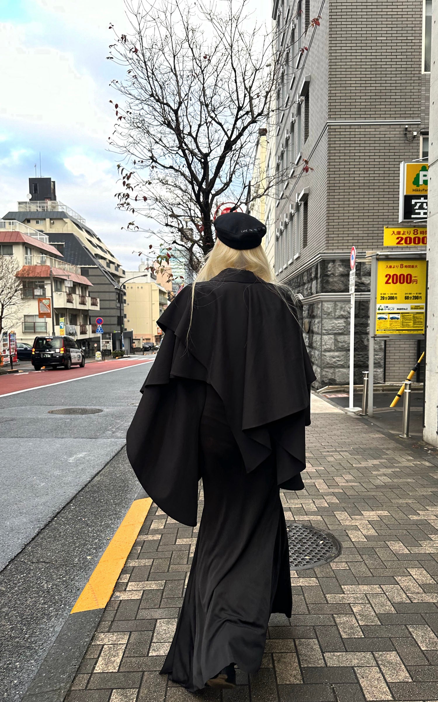 Rase le sol 레이어드 케이프 자켓과 피쉬테일 스트랩리스 드레스 세트