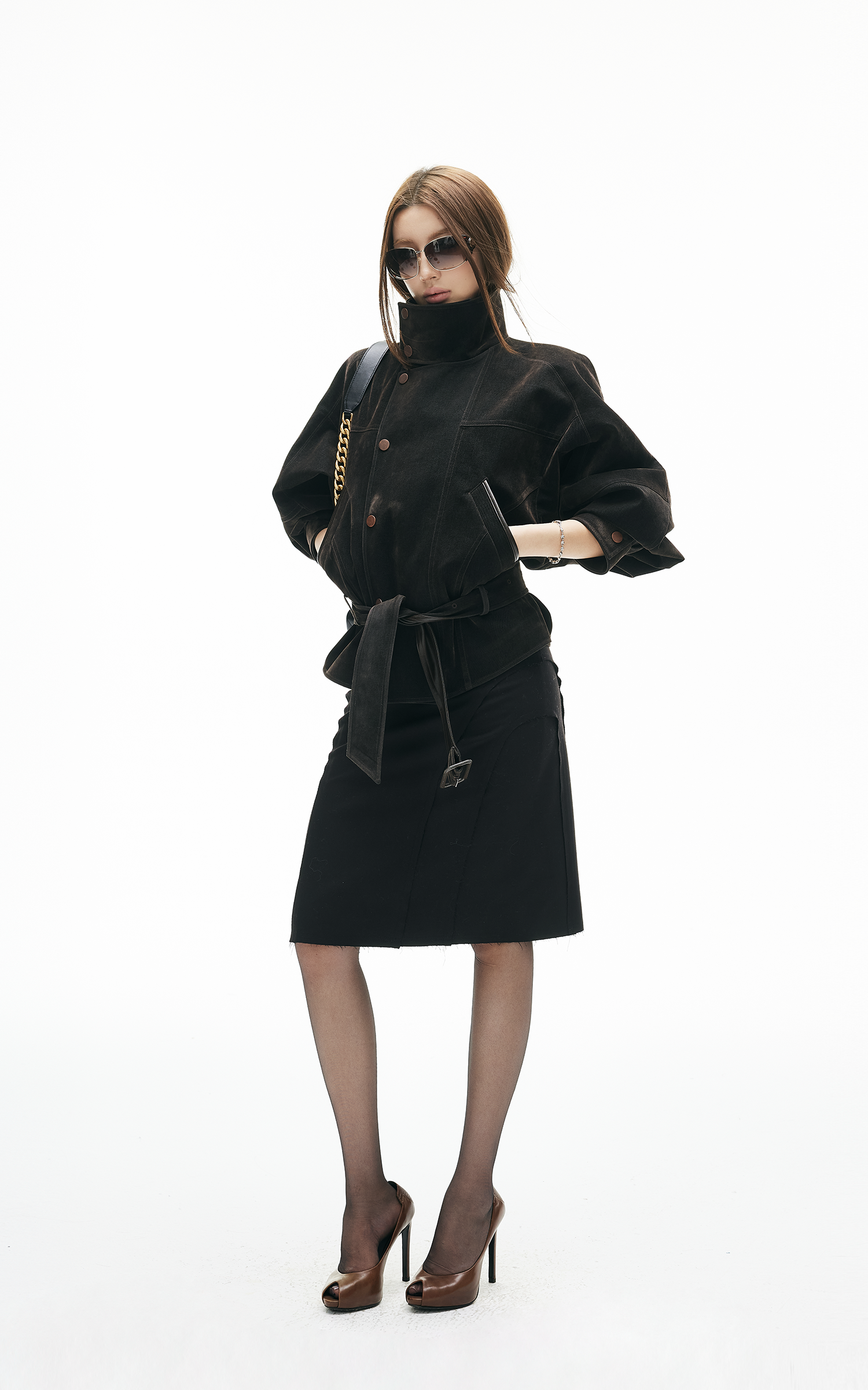 IAMXIAA Sculpted High-Waist Midi Skirt