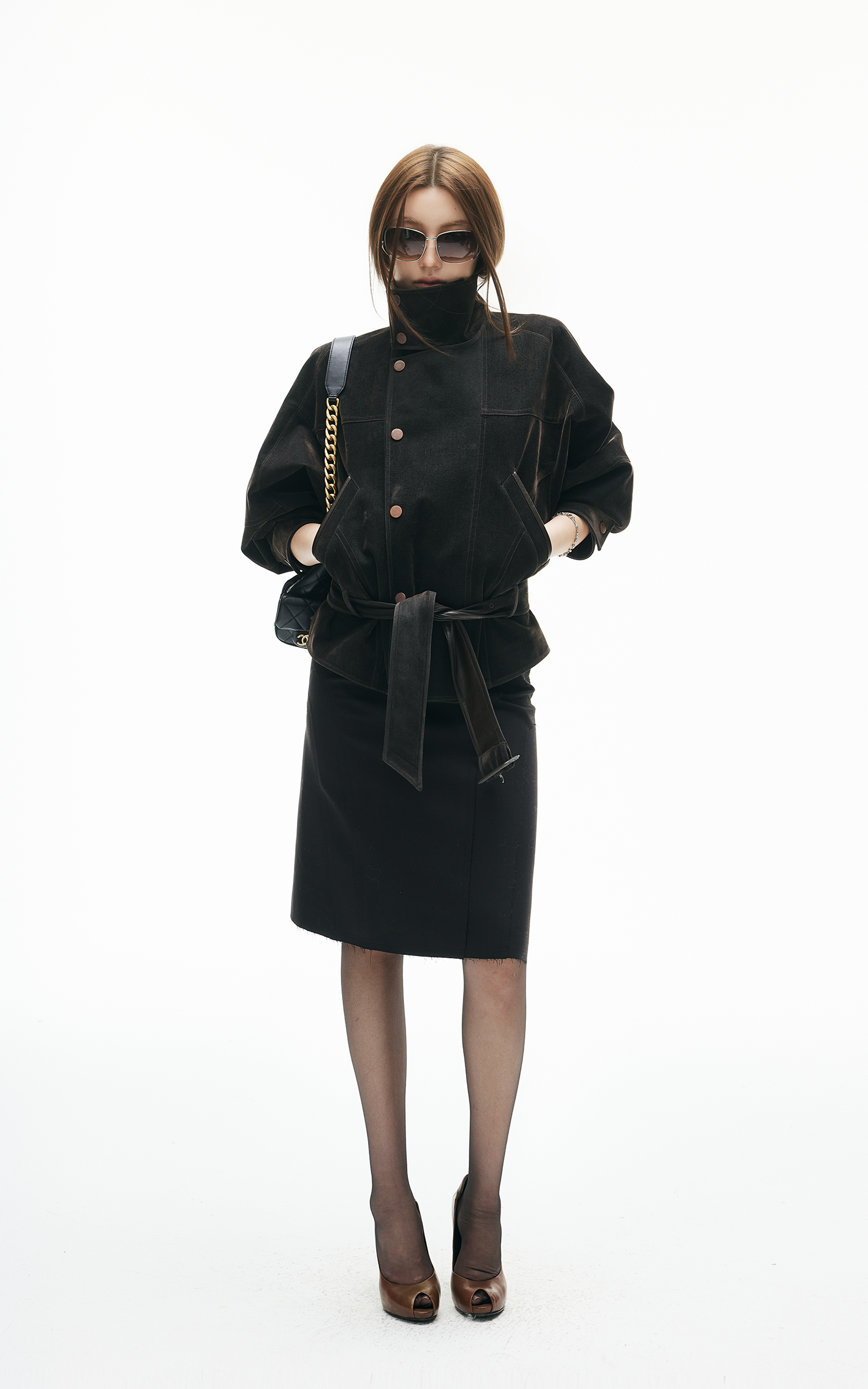 IAMXIAA Sculpted High-Waist Midi Skirt