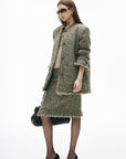 IAMXIAA Textured Tweed Jacket and Skirt Set