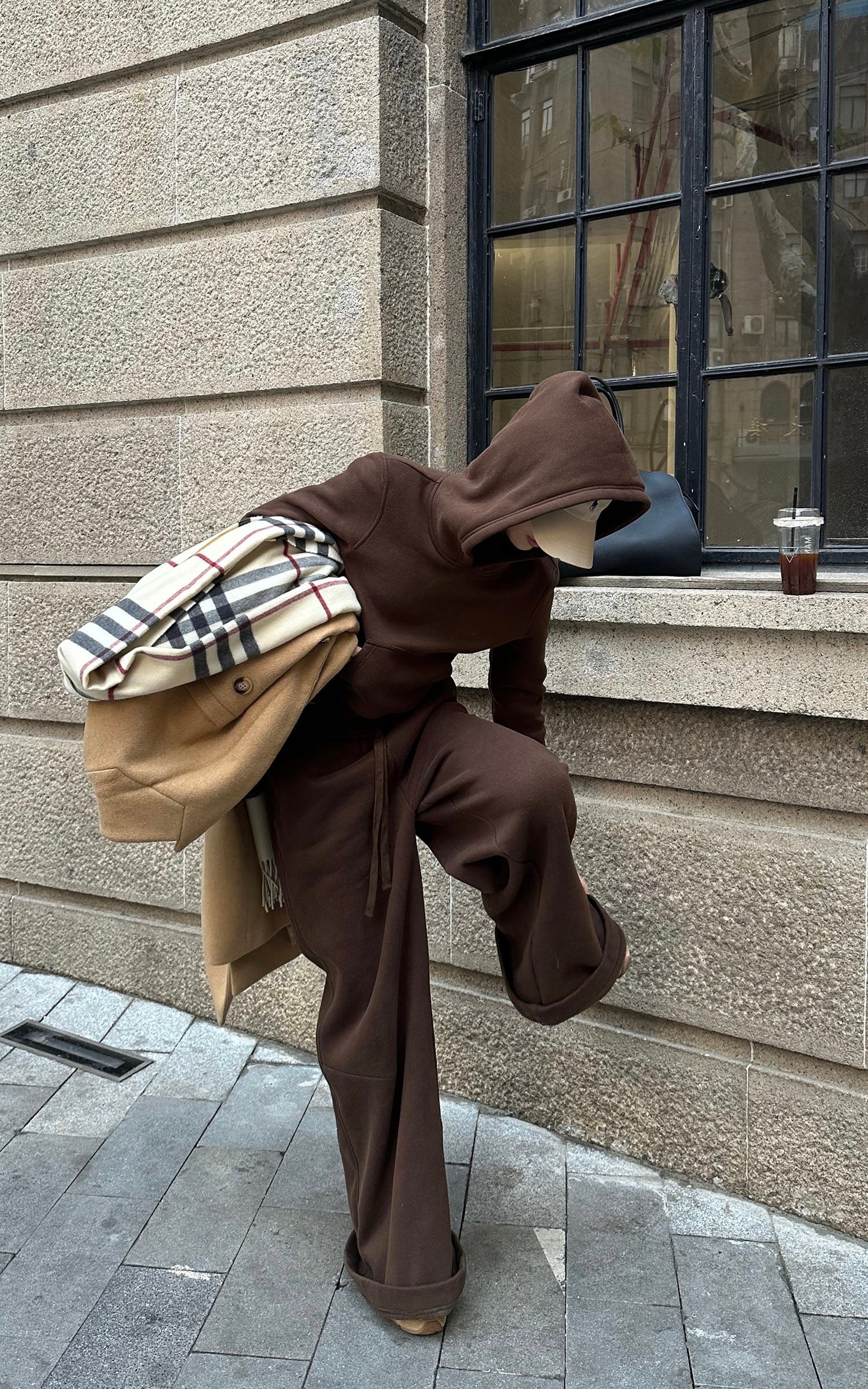 ROVENTE 크롭 후디 &amp; 와이드 팬츠 세트