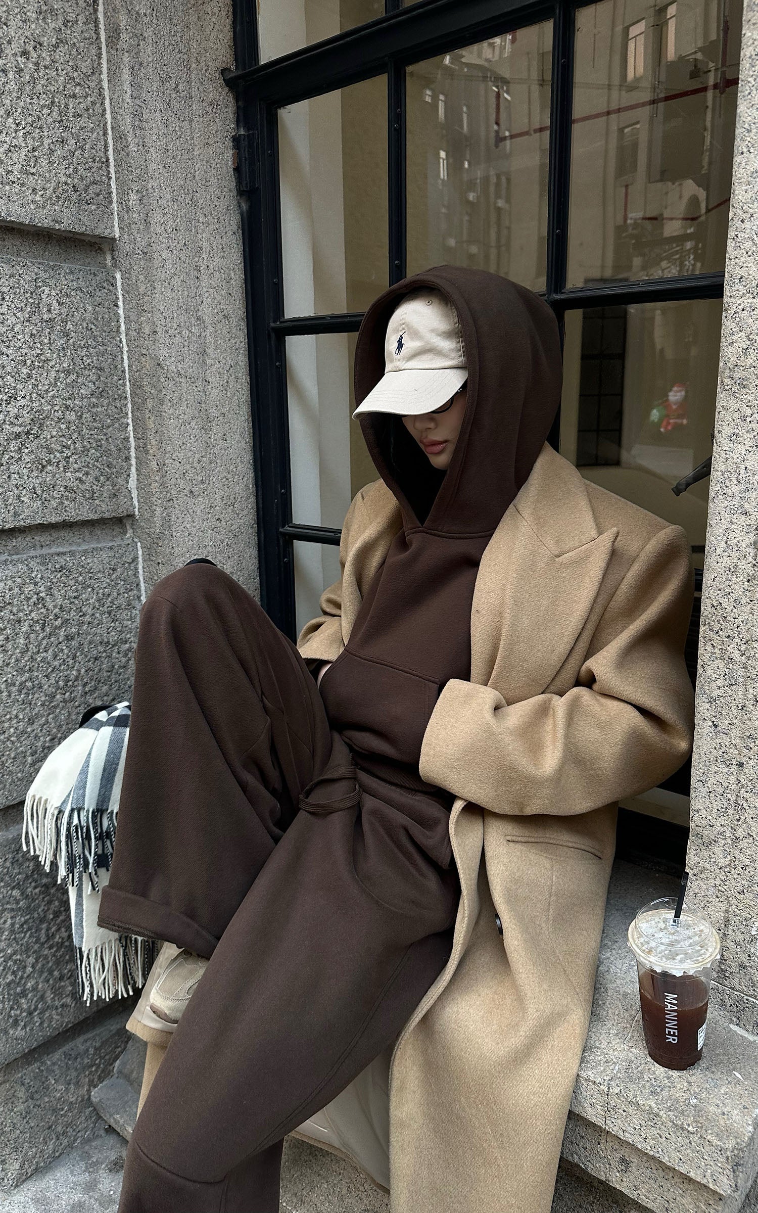 ROVENTE 크롭 후디 &amp; 와이드 팬츠 세트