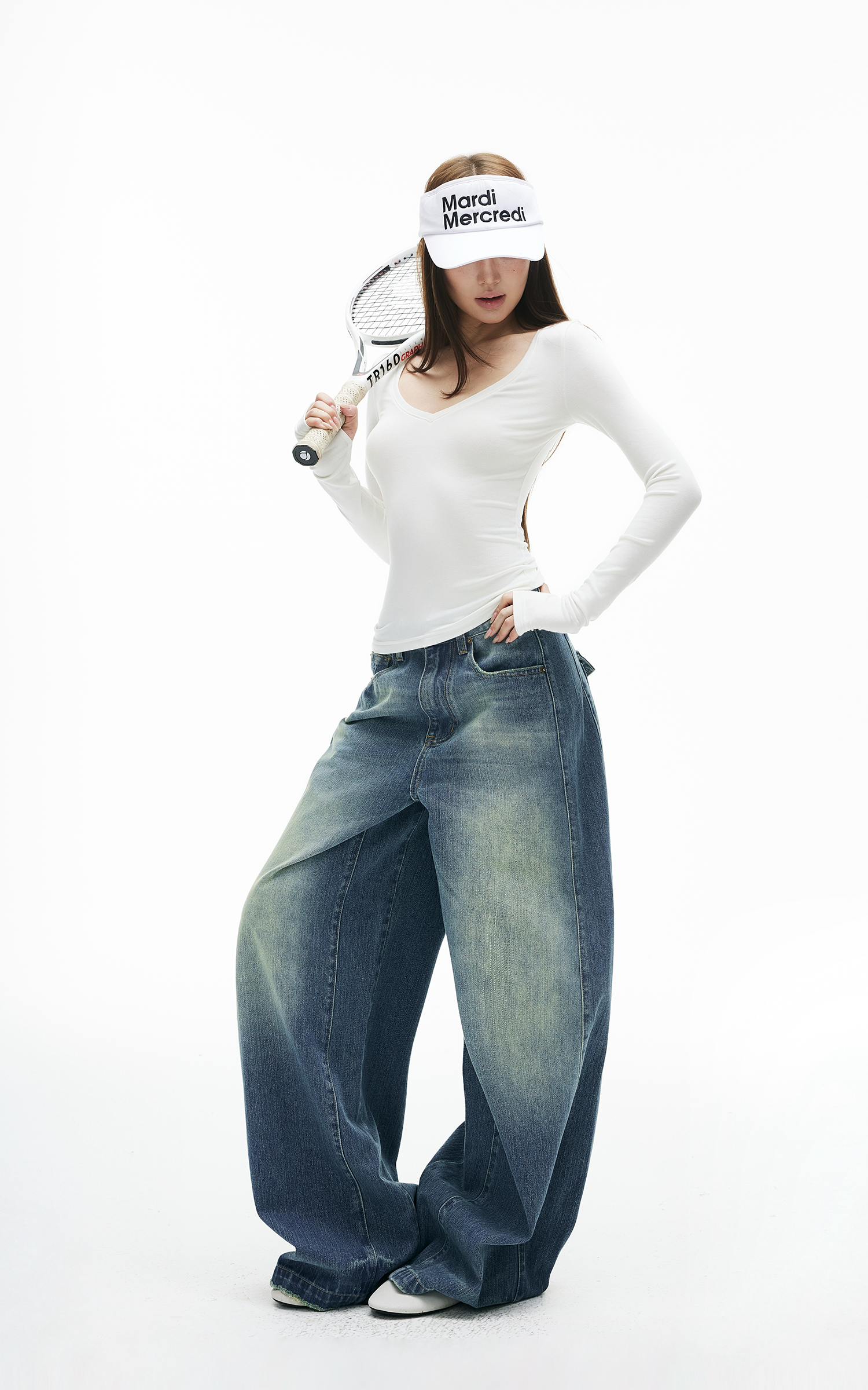 IAMXIAA Vintage Wide-Leg Denim Jeans