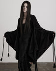DOINDULGE Draped Tie-Detail Shawl Jacket