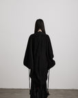DOINDULGE Draped Tie-Detail Shawl Jacket