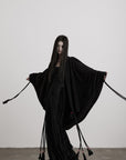 DOINDULGE Draped Tie-Detail Shawl Jacket