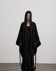 DOINDULGE Draped Tie-Detail Shawl Jacket