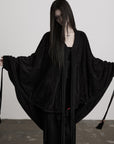 DOINDULGE Draped Tie-Detail Shawl Jacket