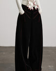 DOINDULGE Contrast-Stitch Wide-Leg Trousers