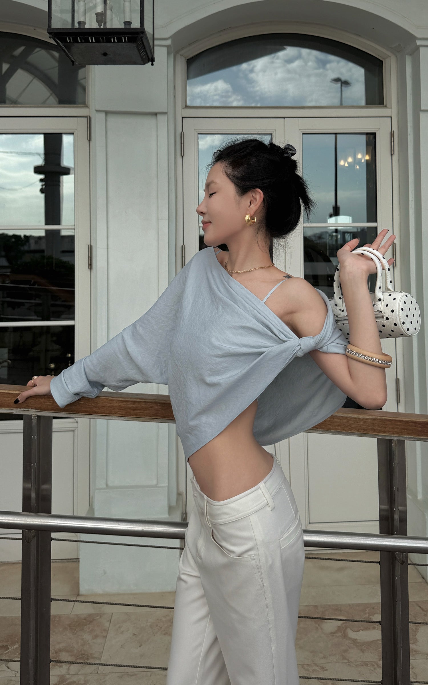 Hydrae One Shoulder Twist Draped Top Asymmetric Tie Detail Soft Drape ...