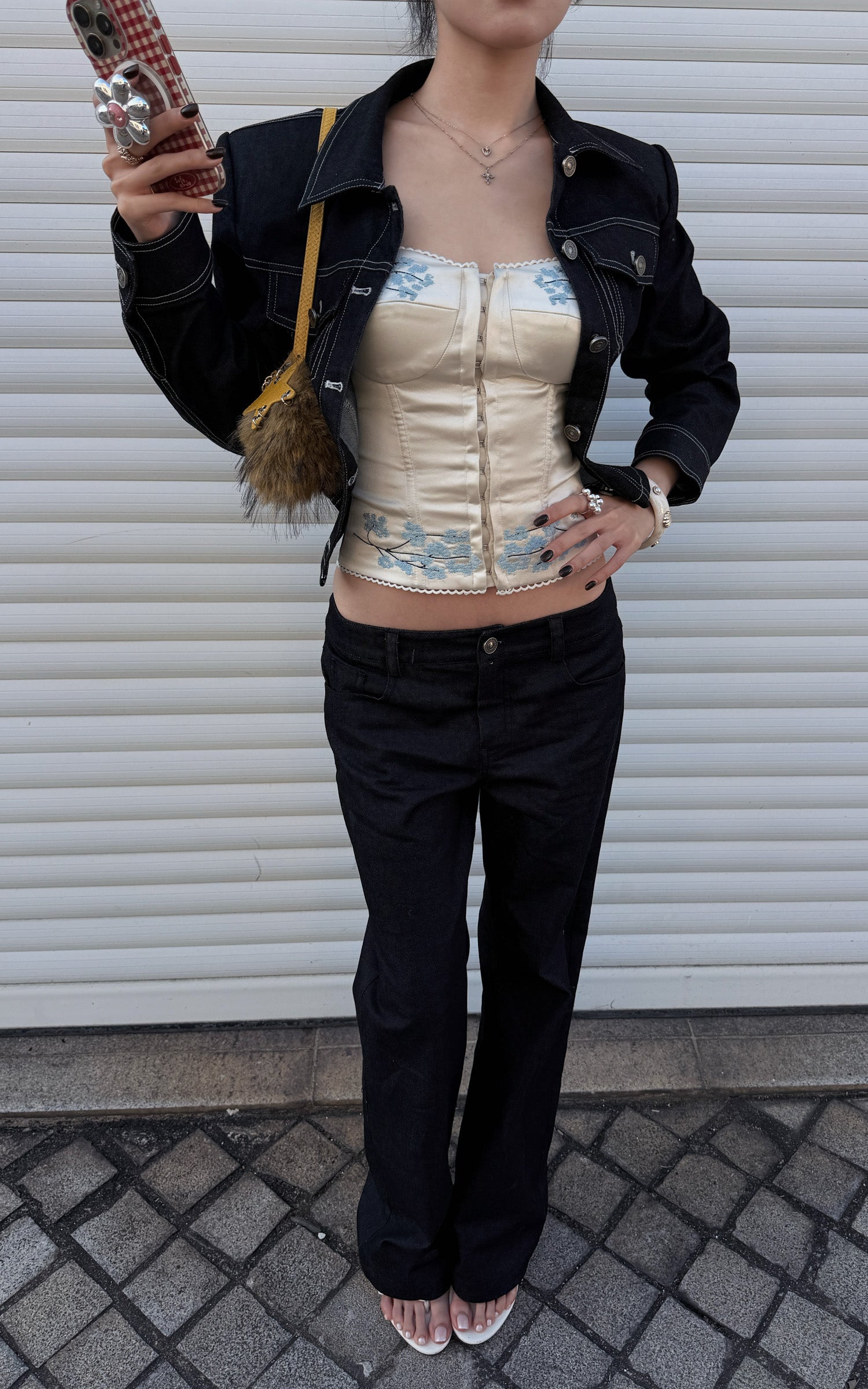 Hydrae Embroidered Satin Corset Top Strapless Slim Fit Bustier