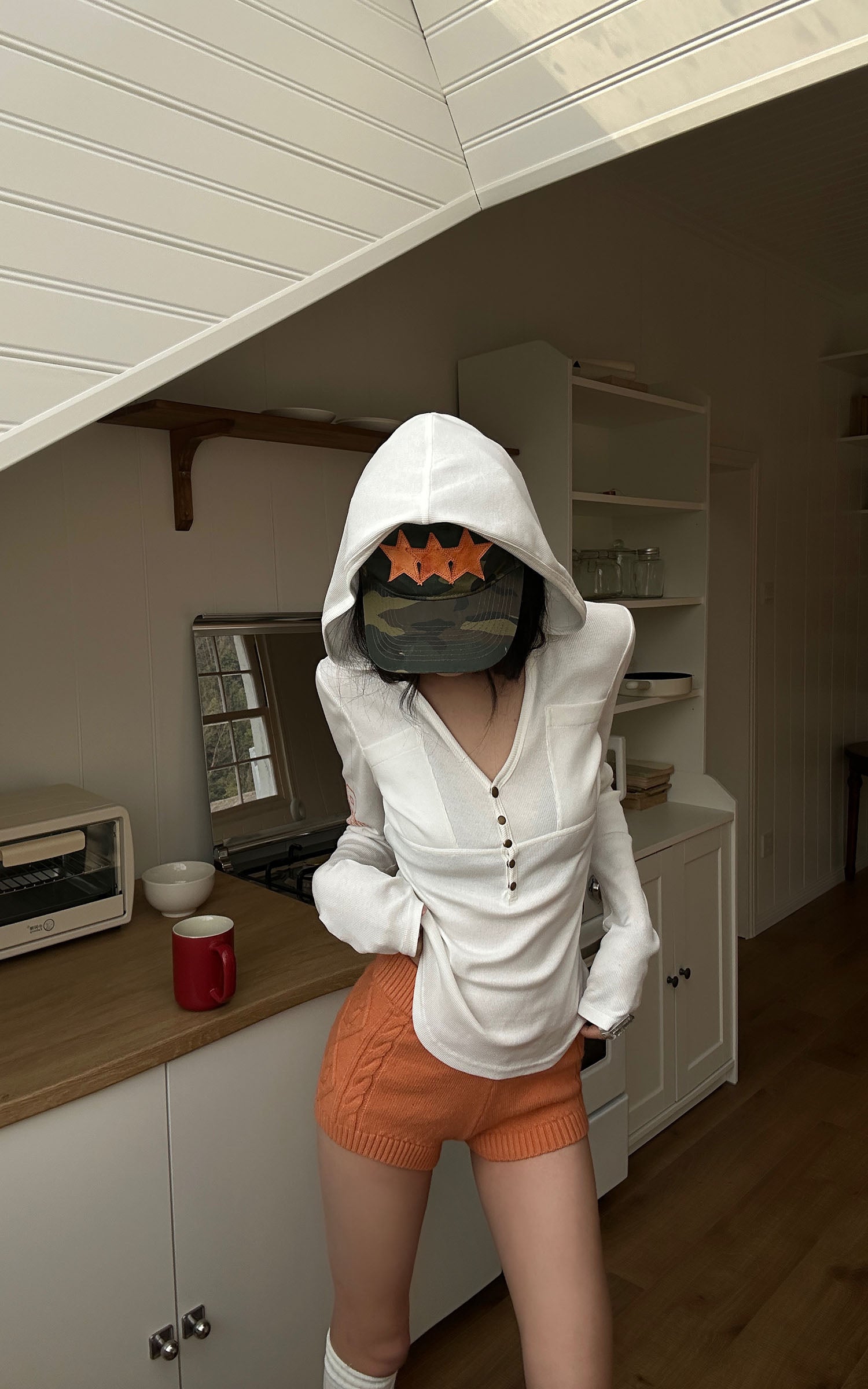 WARDEN EDGE 후드 헨리 슬림핏 긴팔 티셔츠