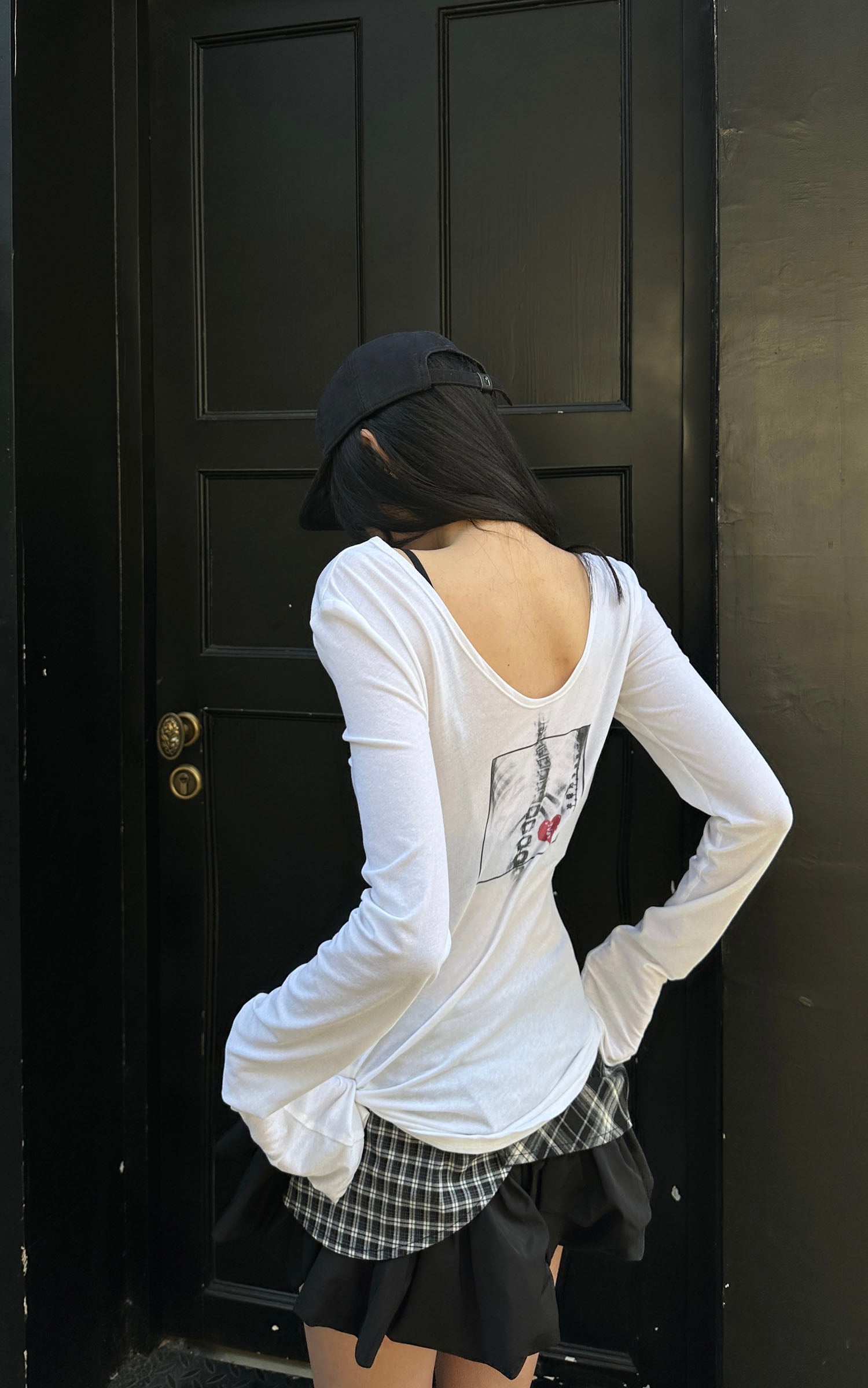 WARDEN EDGE デコンストラクテッドスリムフィットロングスリーブTシャツ